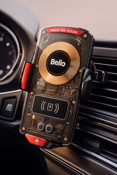 Tech&bello accessories A6 Kızılötesi Sensörlü Dokunmatik Kablosuz Şarj Ve Araç Tutucağı Metal Klipsli