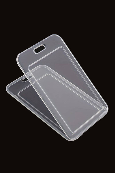 Apptakı Premium Şeffaf Kart Kabı Dikey Kart Kılıfı Yaka Kartı Kart Koruyucu -...