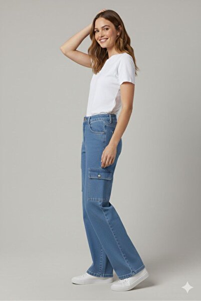 ELONİ KADIN — ШТАНИ З ШИРОКИМИ НОГАВИЦЯМИ ТА ВИСОКОЮ ТАЛІЄЮ