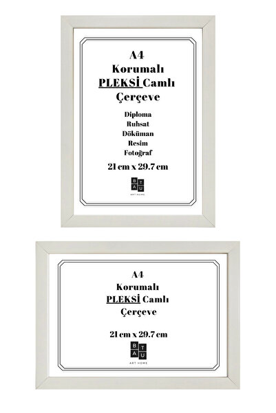 Batu Art Home 5 Adet A4 Çerçeve Korumalı Kırılmaz Pleksi Camlı Belge Diploma Resim Fotoğraf Asılabilir 21x29.7 Cm