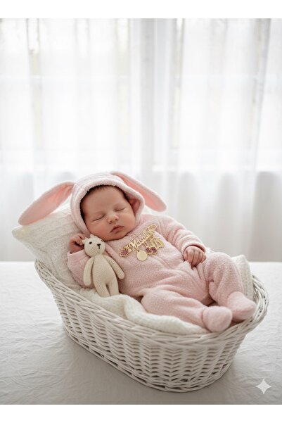 NeşeliAtölyem Maşallah Bebek Hediyelik Pembe Yazılı Yaka Iğnesi Nazarlık