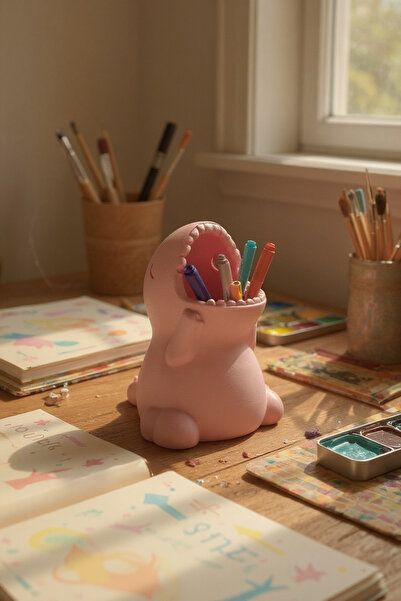 RENKLİ SOKAK حامل قلم ديناصور