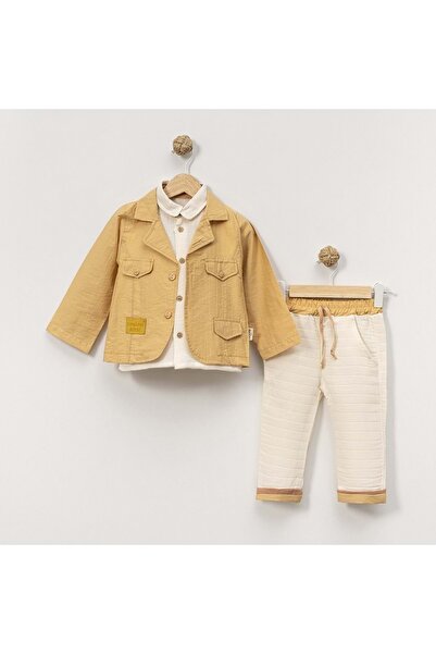 LOVE MAXX Shirt Jacket Pants Bottom Top Set Mustard