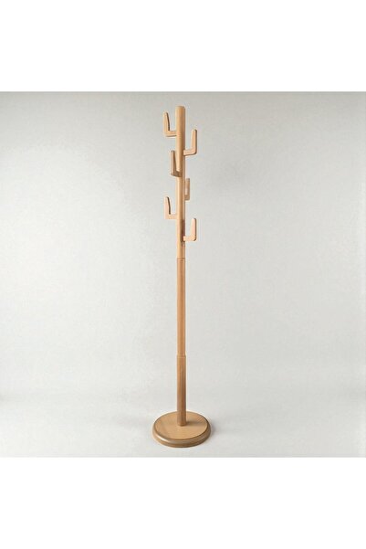 KleinHaus Furniture Ahşap Kaktüs Askılık, Elbise, Ceket Ve Mont Askılığı, Mod...
