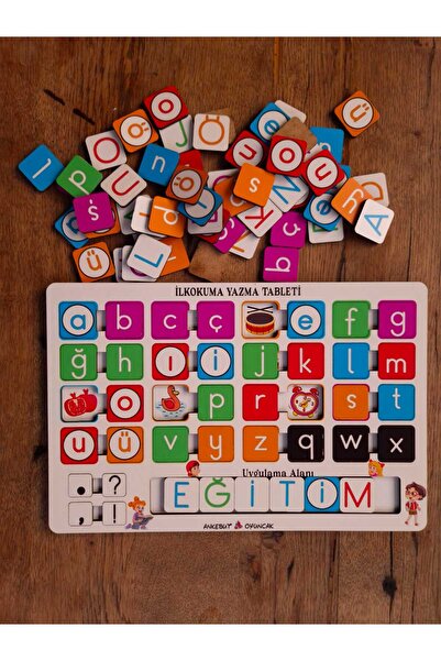 Ankebut Ahşap İlk Okuma Yazma Eğitim Seti Okuma Yazma Öğreniyorum Türkçe İngi...