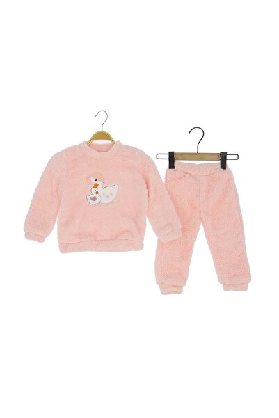 atabay Welsoft Duck Embroidered Top and Bottom Set Salmon