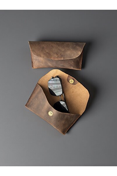 MODA Kahverengi Hakiki Deri Gözlük Kılıfı