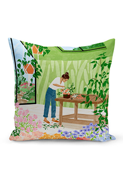 Bertille Home Husă de pernă cu imprimare digitală pe două fețe din seria Bohe...