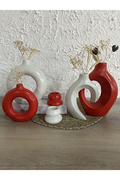 Zigzag Home Decorative 6 Piece Vase and Candle Holder Set /Ring Vase, Ivy Lover Vase, Tealight Candle Holder Set