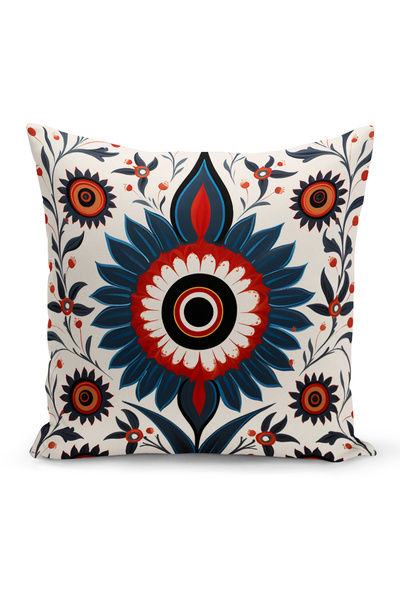 Bertille Home Nazar Series - Double Sided Digital Printed Throw Pillow Cover (Evil Eye Pillow Cover)