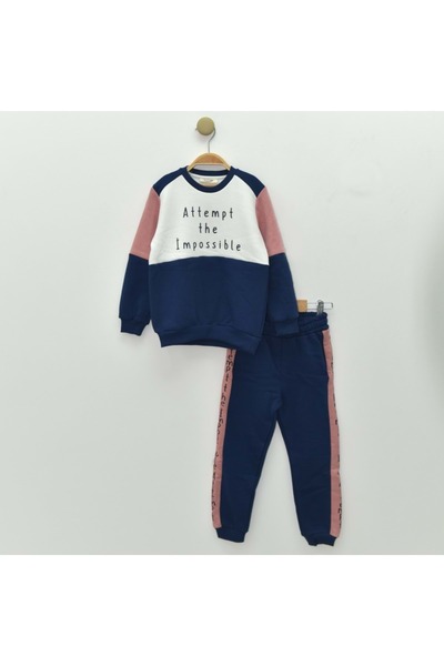 LOVE MAXX SET DE TRENING PENTRU FATA IMPOSSIBLE IMPRIMAT ALBASTRU MARINE