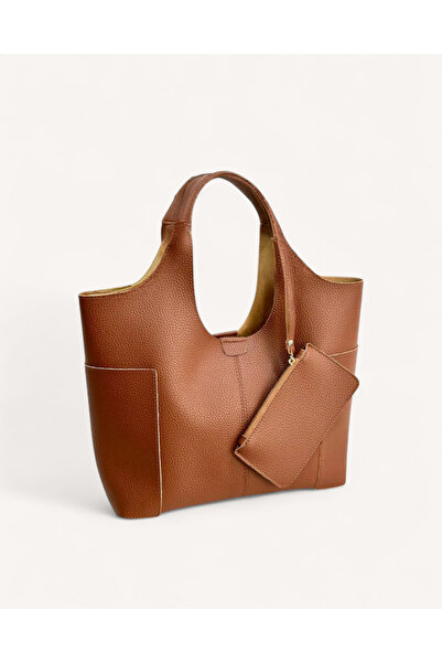 Miales Taba Yavru Çanta Ve Cüzdan Detaylı Içi Süet Kaplı Kadın El Ve Omuz Çan...