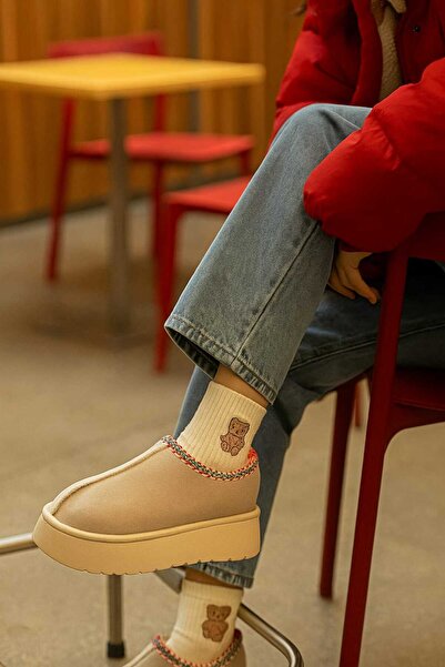 maydos Kadın İçi Tüylü Kışlık Terlik Yüksek Taban Bot&Bootie