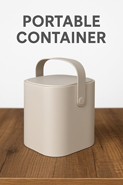 Luna Kapaklı Tutma Saplı Tezgah Üstü Sihirli Çöp Kovası | İç Kovalı Pratik Çöp Kutusu