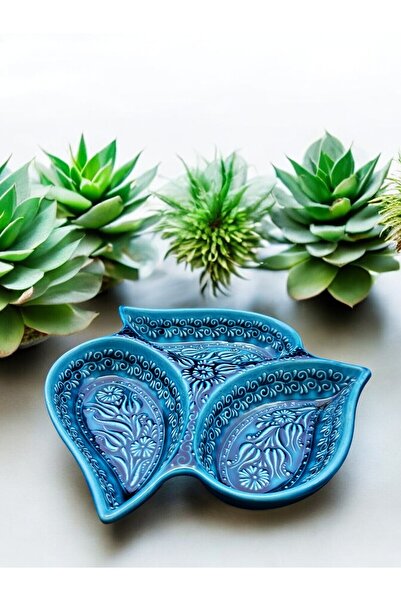 sharp&art Ceramic Snack Bowl and Breakfast Set - 3 Pieces and 6 Pieces, Embossed Pattern, 2 Different Color Options