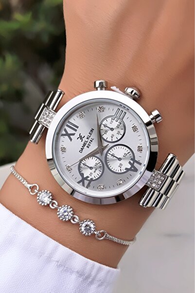 Daniel Klein Original Steel Cord Women's Wristwatch Bracelet Combination