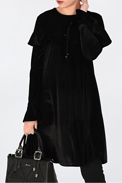 Alvina Velvet Tunic with Shoulder Volanes 4789