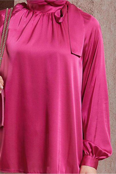 Alvina BAĞLAMA DETAYLI SATEN BLUZ 44428