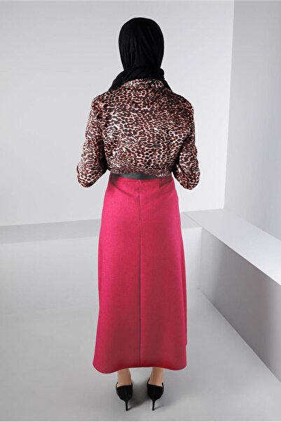 Alvina Leopard Patterned Satin Blouse 43410