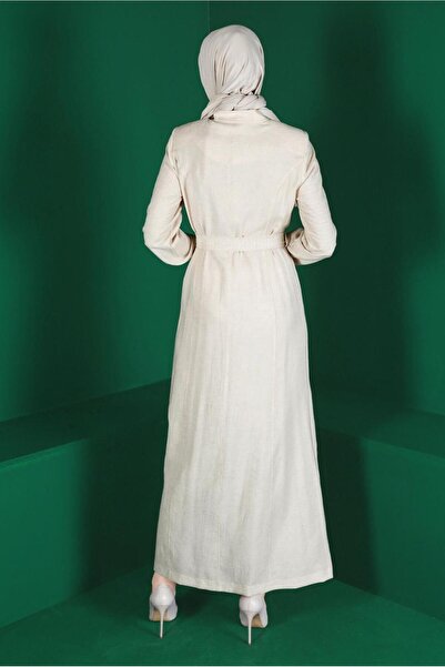 Alvina Striped Buttoned Belted Overcoat 10589