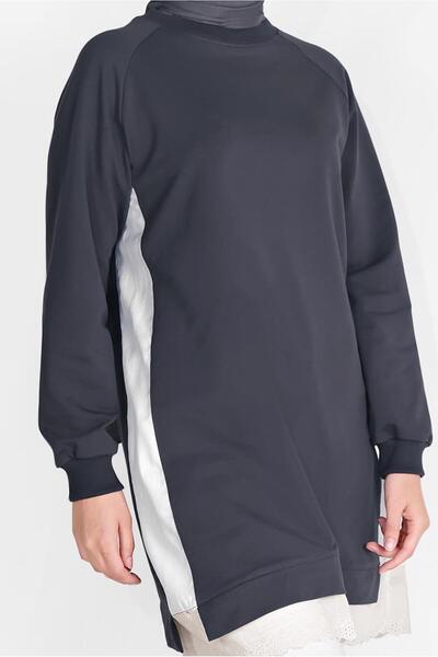 TRENDTESETTÜR Women's Gray (SMOKED) Skirt Tip Laced Piece Tunic 75025