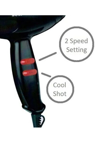 Nova NV-6130 hair dryer with ionization, diffuser, concentrator and adjustable settings