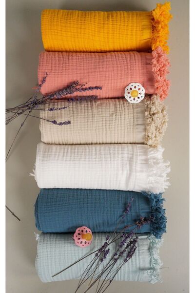 Bondberro Muslin Baby & Cover & Blanket 4 Layers 100% Cotton Organic Oeko-teks Certified 120x100 Cm / coral