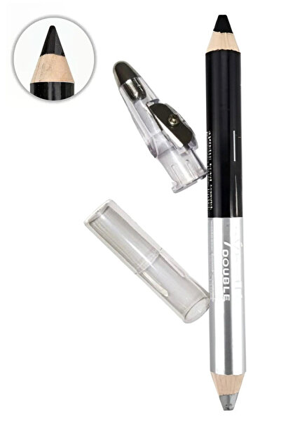 Hyd Kalemtıraşlı Jumbo 2 Renk Göz Kalemi Siyah ve Gri İkili Hediyelik Kalem