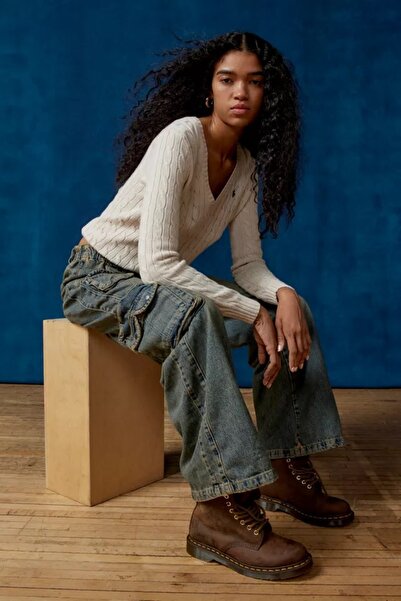 september island Jeanetta Smoky Navy Blue Color Multi-Pocket Cargo Denim Jeans