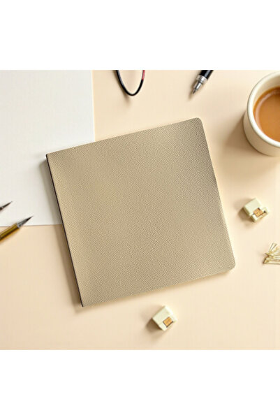 Fark Tanıtım Unlined Notepad – Pu Leather Notepad – 16.5X16.5 Cm, 96 Sheets (192 Pages), 90 Gr Ivory Paper