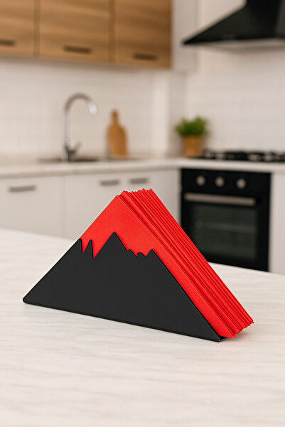 VENON Чорний Uludağ Серветниця Металева настільна серветниця Серветниця з гірським малюнком