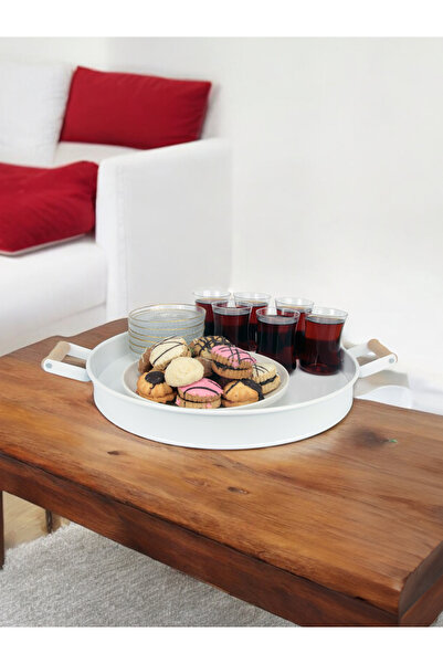 EVSTYLE White Metal Village Tray 38