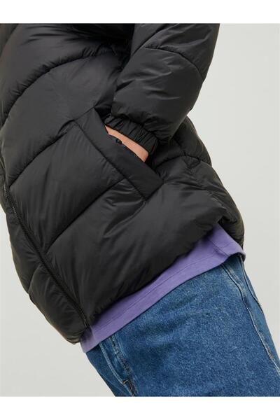 Jack & Jones Jack&jones Toby Puffer Collar Men's Black Stand Collar Coat