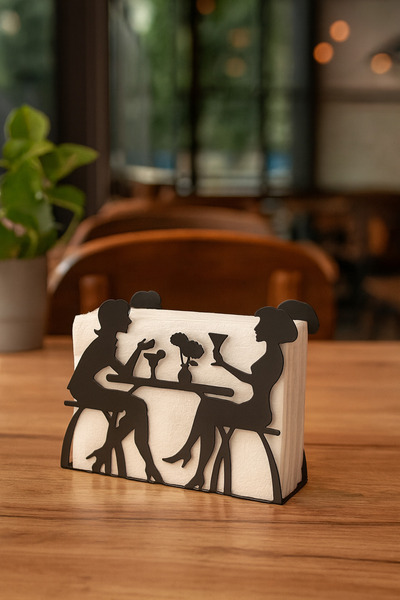 VENON Хора, седящи в черното кафене Метален държач за салфетки Маса Ресторант Кафене Хотел Държач за салфетки