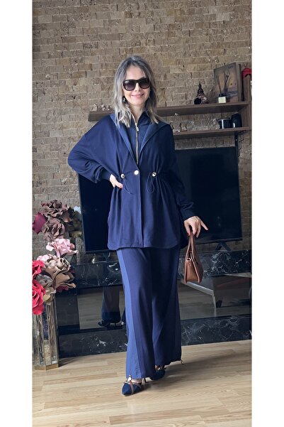 Cardella Premium Kalite Fermuarlı Hırka & Pantolon İkili Takım - Kadın Eşofman Takımı