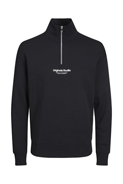 Jack & Jones Jorvesterbro Sweat Quarter Zip Hn Noos Ανδρικός ιδρώτας 12241777   Μαύρο