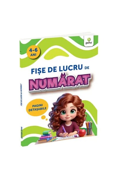 Gama Fișe de numărare pentru copii 4-6 ani, ilustrații color, pagini detașabile