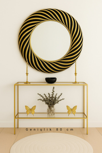 Home Elegance Gold Dresuar Kahve Köşesi Modern Konsol 80 cm Şeffaf Cam