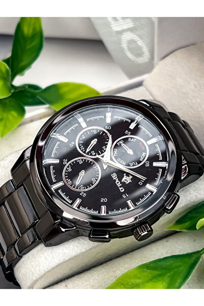 S.POLO New Sports Model Black Color Men's Watch Bracelet with Gift Father's D...