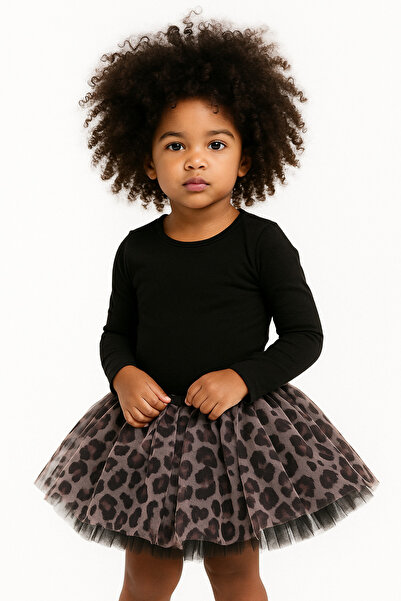 Milangel تنورة توتو للفتيات من القطن الممشط والمبطنة بنقشة الفهد