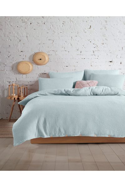 destinyhometex Σετ Παπλωματοθήκης Premium 100% Βαμβάκι Διπλό Μουσελίνα 200Χ22...