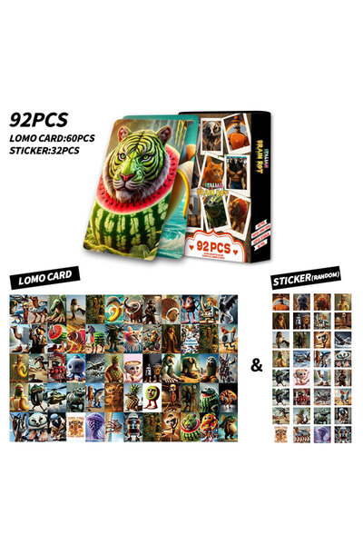 Choice 92 pcs 92pcs Italian Brainrot Cartoon Cards Tralalero Tralala Tungtung Sahur Brainrot Game Card Kids