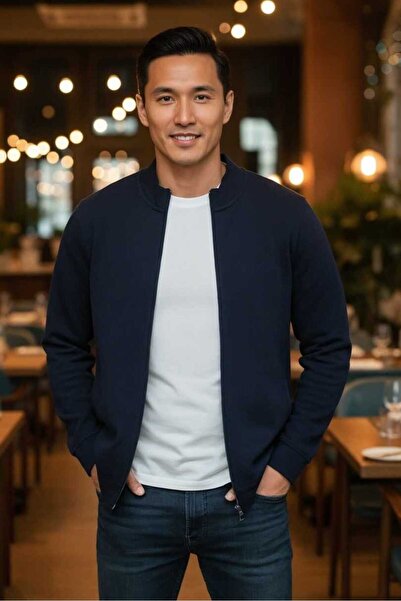 Voltaj Φούτερ με φερμουάρ Danny Tam Navy Blue