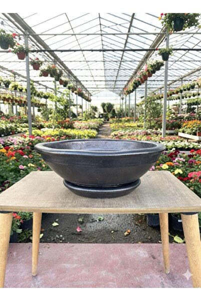 bitkidünyam Vesta Collection Dev Aranjman Ve Çiçek Saksısı Metalik Bakır Su Tahliyeli ve Tabaklı Çiçeksiz 50*15