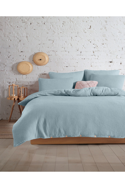 destinyhometex Σετ Παπλωματοθήκης Premium 100% Βαμβάκι Διπλό Μουσελίνα 200Χ22...