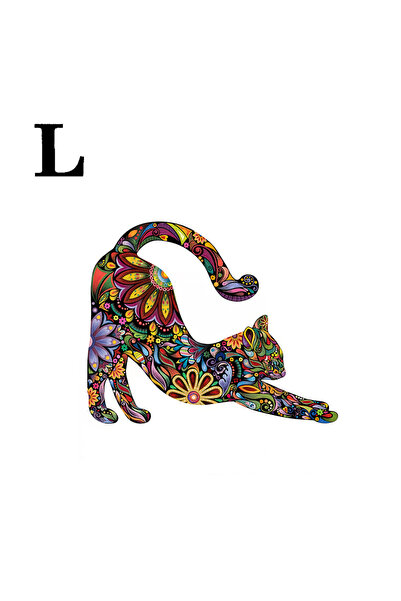 Choice1 لغز خشبي فريد من نوعه M189-L: أنماط الزهور والقطط، شكل حيوان غير منتظ...