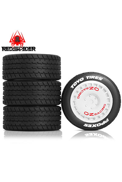 Choice WHITE 4Pcs 1/10 RC Off-Road Buggy Tires & Wheels Set - 12mm Hex Hub Compatible with ARRMA, Traxxas,