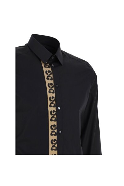 Dolce&Gabbana CĂMAȘĂ NEAGRĂ CU DETALIU ANIMAL PRINT