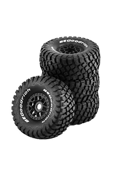 Choice 4pcs Black 4pcs 1/8 1/7 RC Short Course Truck Tires and Wheels All Terrain for HSP TRAXXAS UDR DF