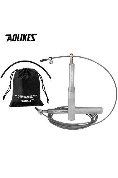 Aolikes 3203--Silver Crossfit Jump Rope Professional Speed Bearing Skipping F...